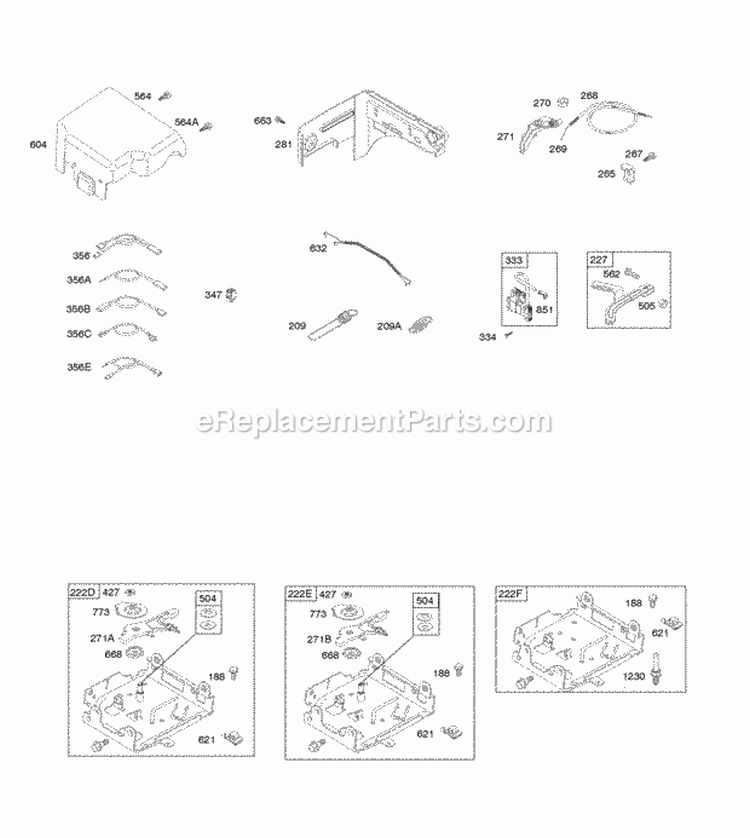 Controls Fuel Supply Ignition Diagram and Parts List for 121002-0147-H8  Briggs and Stratton Engine